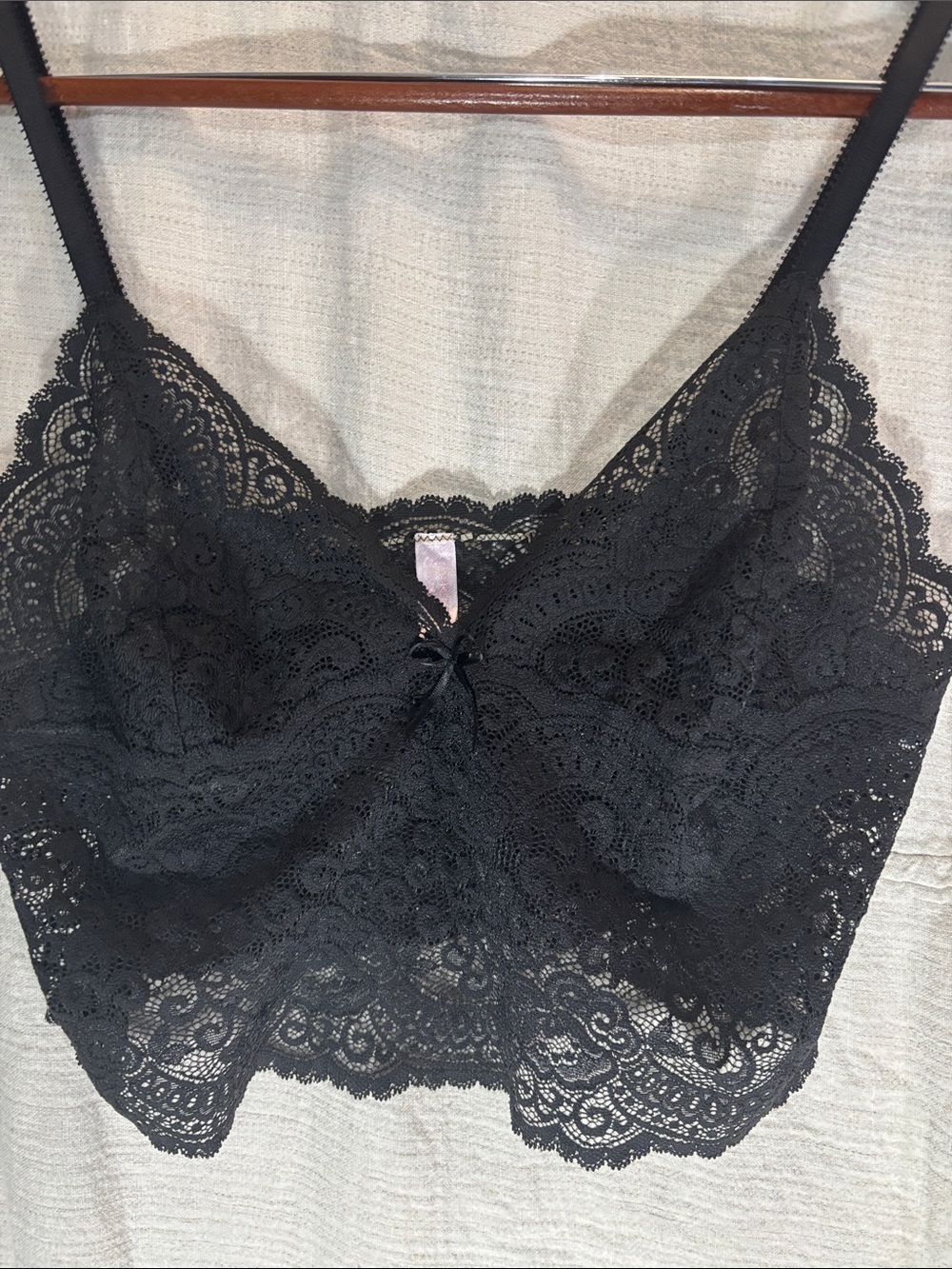 Victoria's Secret Black Lace Longline Bralette Crop - Picture 3 of 7